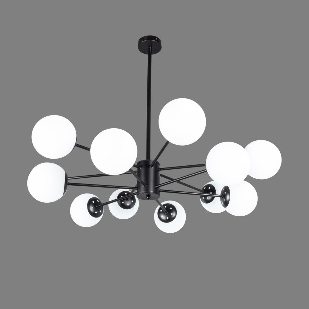 LUSTRA 12 BRATE COSMO NEGRU 12xE27 900x680MM IP20