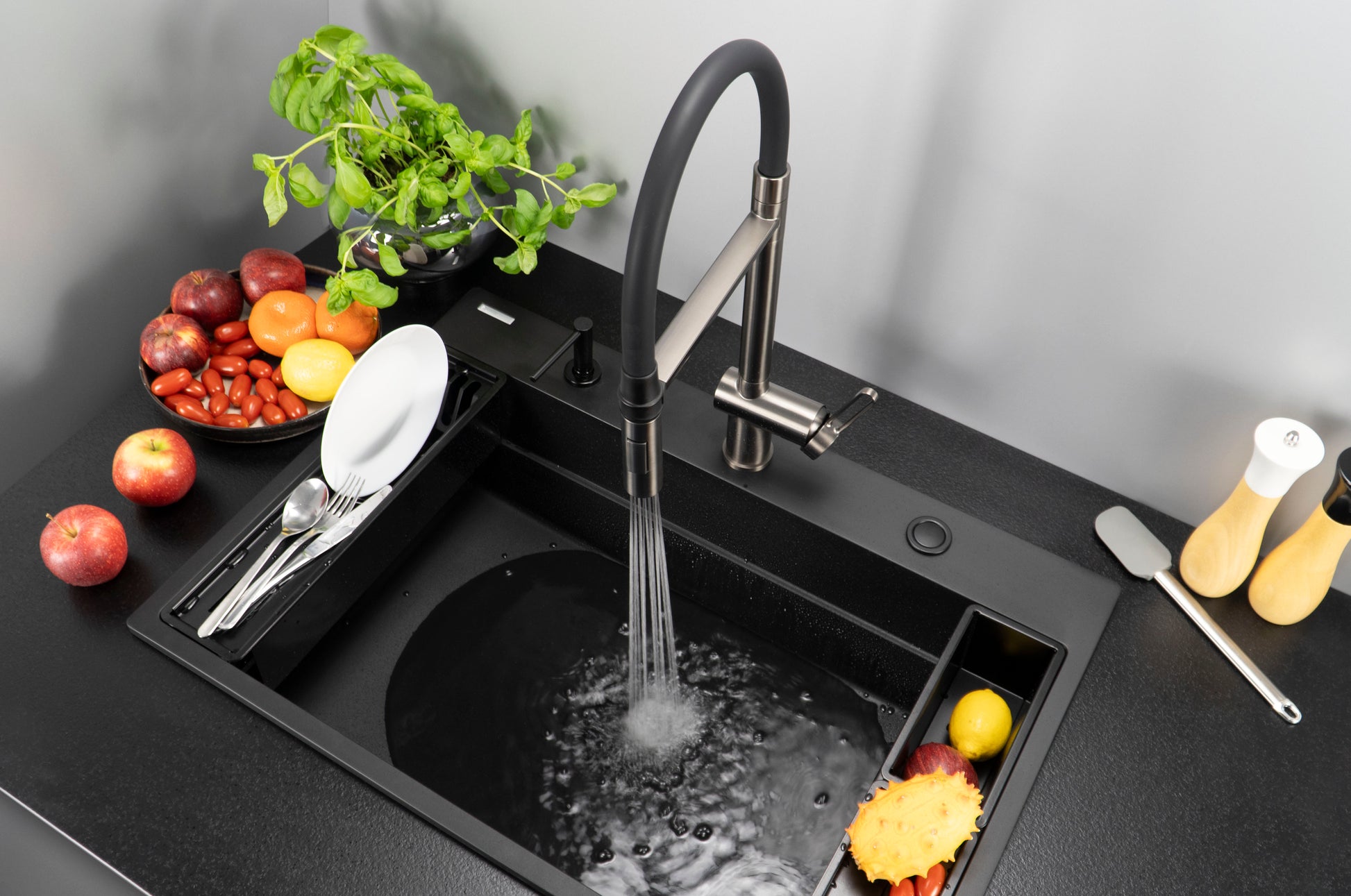 Chiuvetă magnetică din granit, 1-cuvă Nero ZRM_N10B Deante - imagine 2