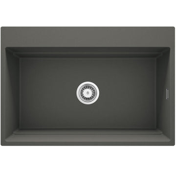 Chiuvetă magnetică din granit, 1-cuvă Antracit metalic ZRM_T10B Deante