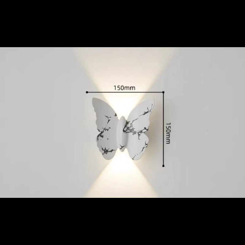 Aplica De Perete In Forma De Fluture Alb 6W Lumina Calda IP65