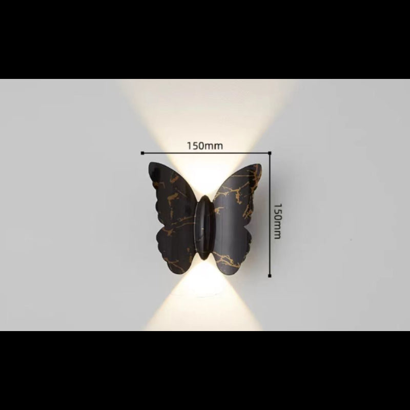 Aplica De Perete In Forma De Fluture Negru 6W Lumina Calda IP65