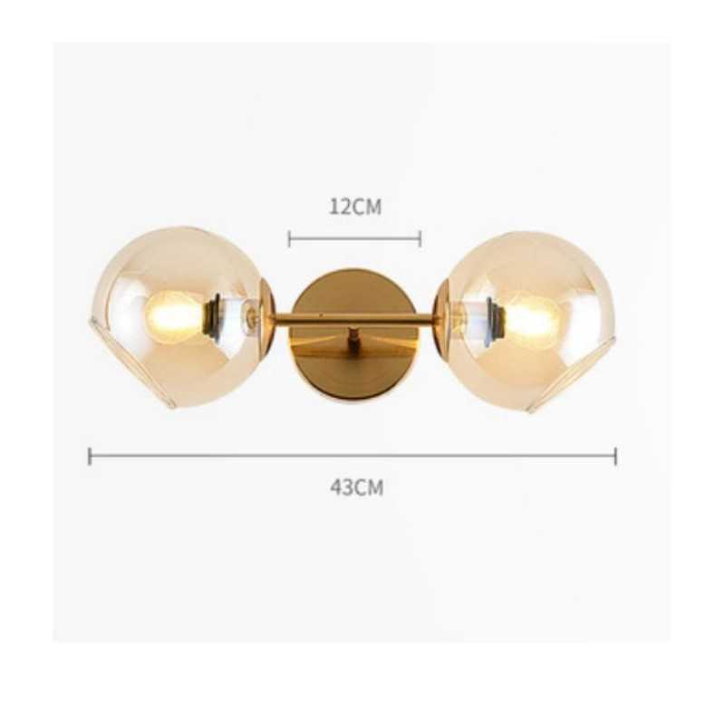 Aplica De Tavan Perete Glob Sticla Transparent E27x2