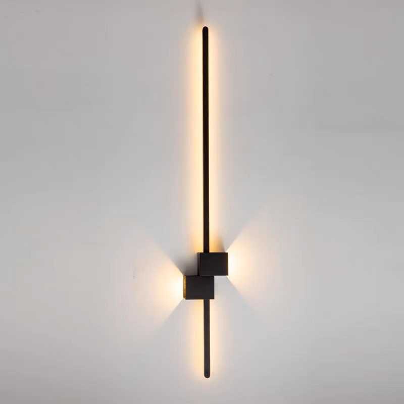 Aplica LED 100cm Bar Minimalist Negru Moderna 38W ,3 Tipuri De Lumina