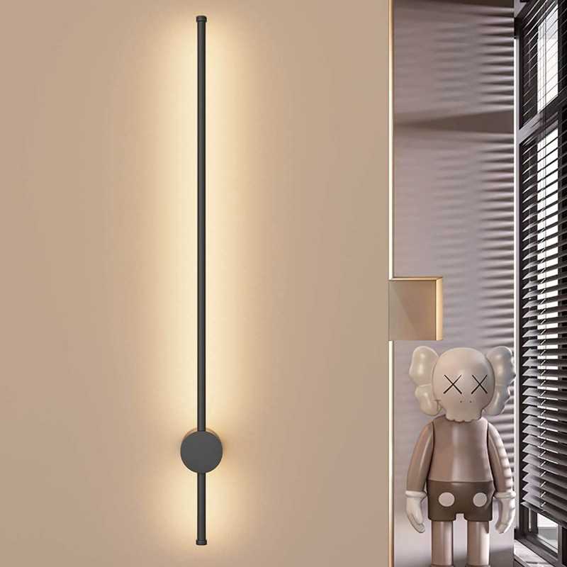 Aplica LED 100cm Bar Minimalist Negru Moderna34W ,3 Tipuri De Lumina