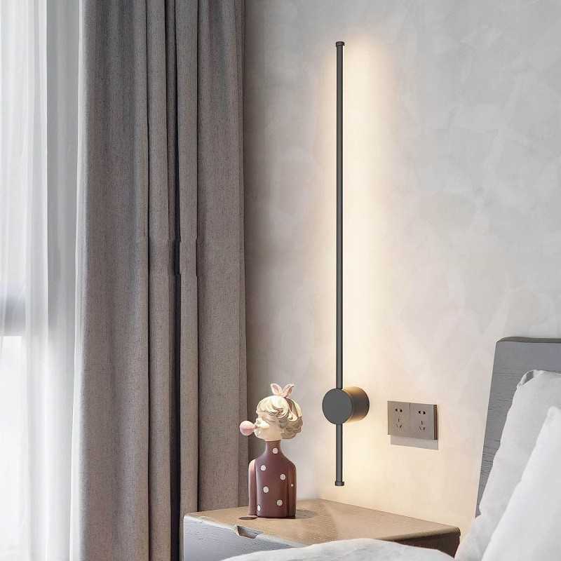 Aplica LED 100cm Bar Minimalist Negru Moderna34W ,3 Tipuri De Lumina