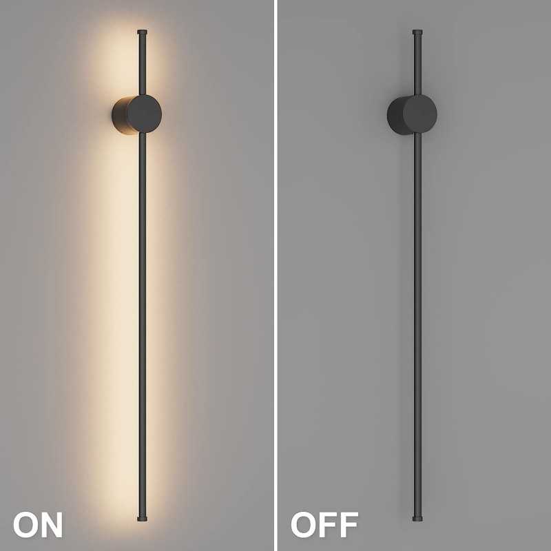 Aplica LED 100cm Bar Minimalist Negru Moderna34W ,3 Tipuri De Lumina