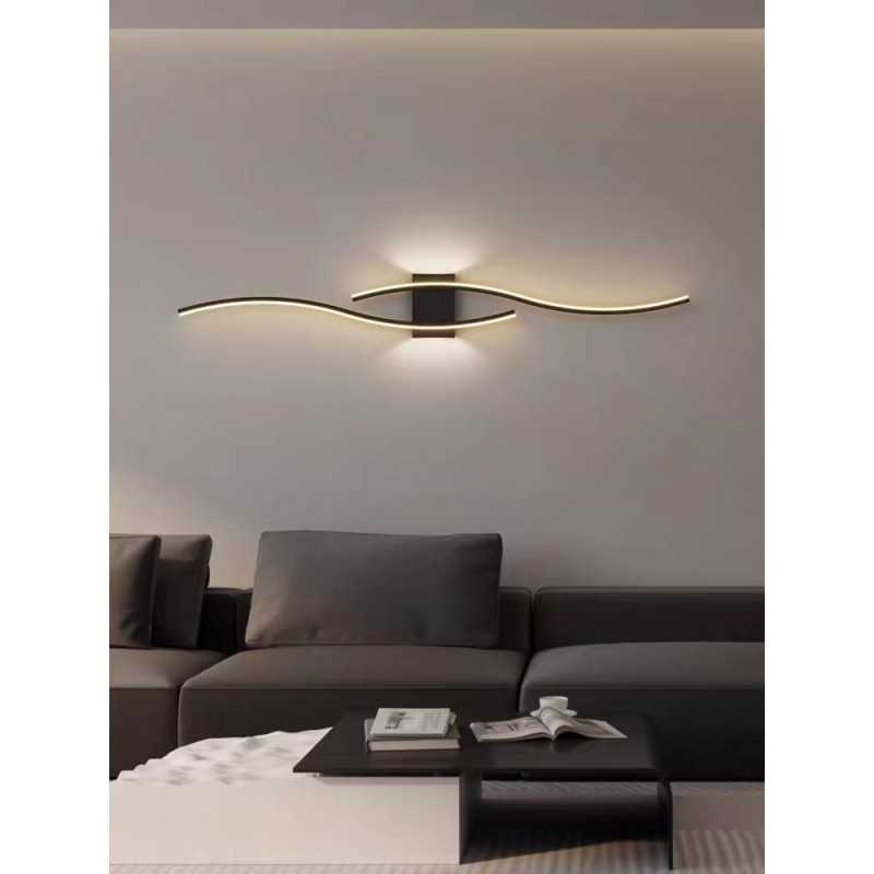 Aplica LED 80cm Bar Minimalist Negru Moderna 44W Lumina clada,3 Tipuri De Lumina