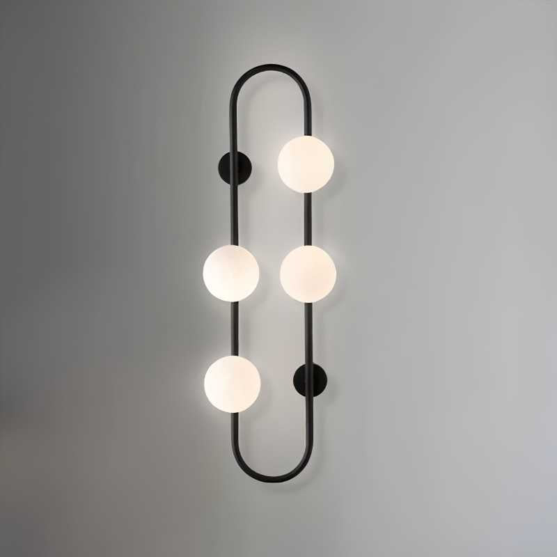 Aplica LED Cu 4 Glob Negru G9x4