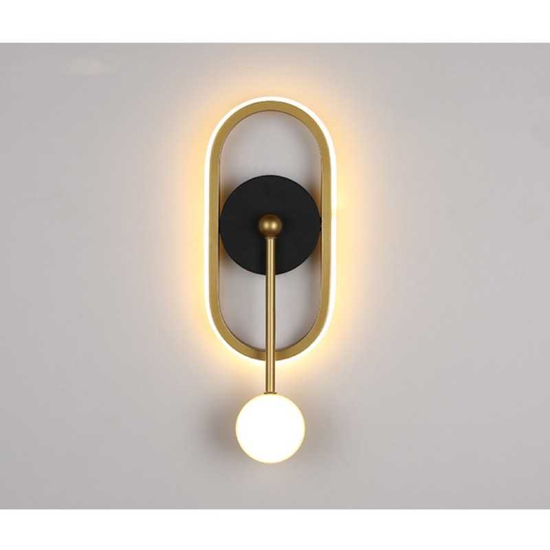 Aplica LED Negru+Gold Moderna Perete 34W,3 Tipuri De Lumina
