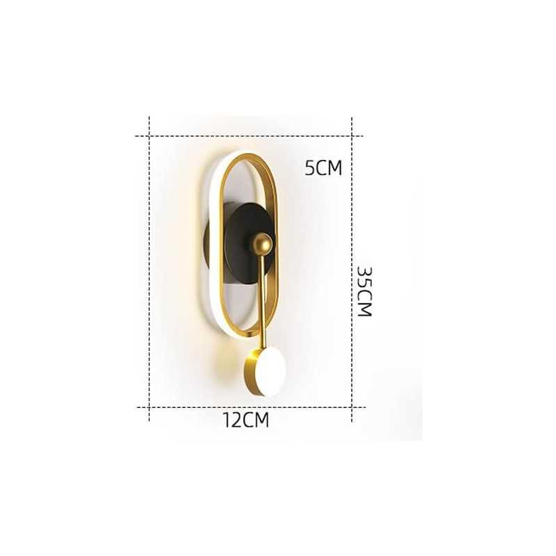 Aplica LED Negru+Gold Moderna Perete 34W,3 Tipuri De Lumina