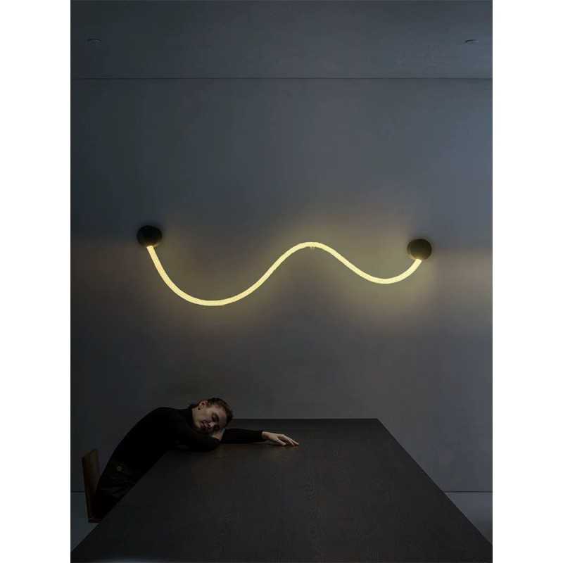 Aplica Tubulara de perete,18W,93CM Silicon moale optic, Textura tesuta, Reglabil .3 Functii lumina