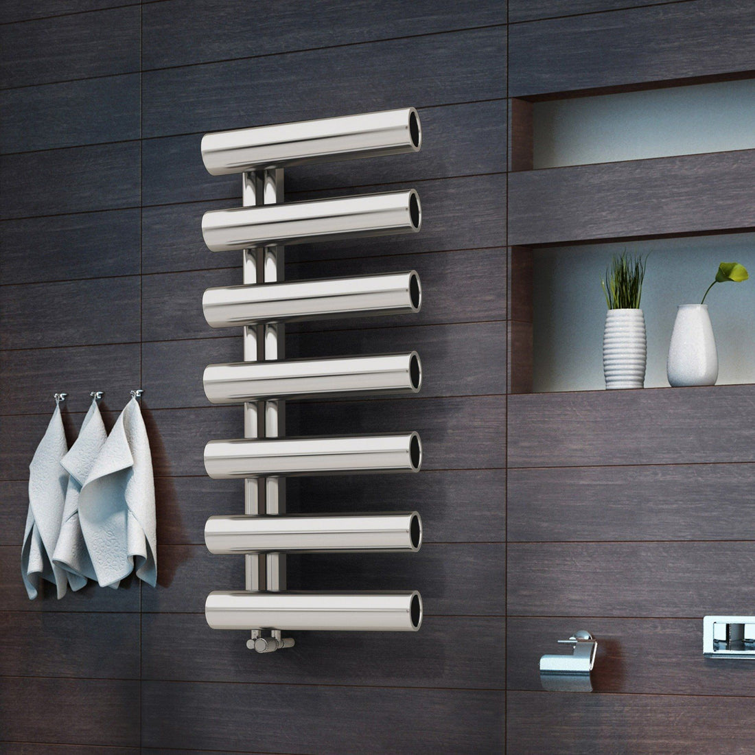 Calorifer baie portprosop decorativ inox 500/1155 mm ARAMIS (include kit de instalare)