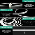 Banda led 12v neon flex set 6500k lumina rece 5m neonflex si sursa de alimentare 60w