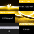 Banda led 12v neon flex set galben 5m neonflex si sursa de alimentare 60w