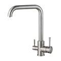 Baterie Bucătărie cu 3 Căi, pentru Apă Filtrată, Crom, Finisaj Lucios, Pipă Pivotantă, Înălțime 360 mm Aquator