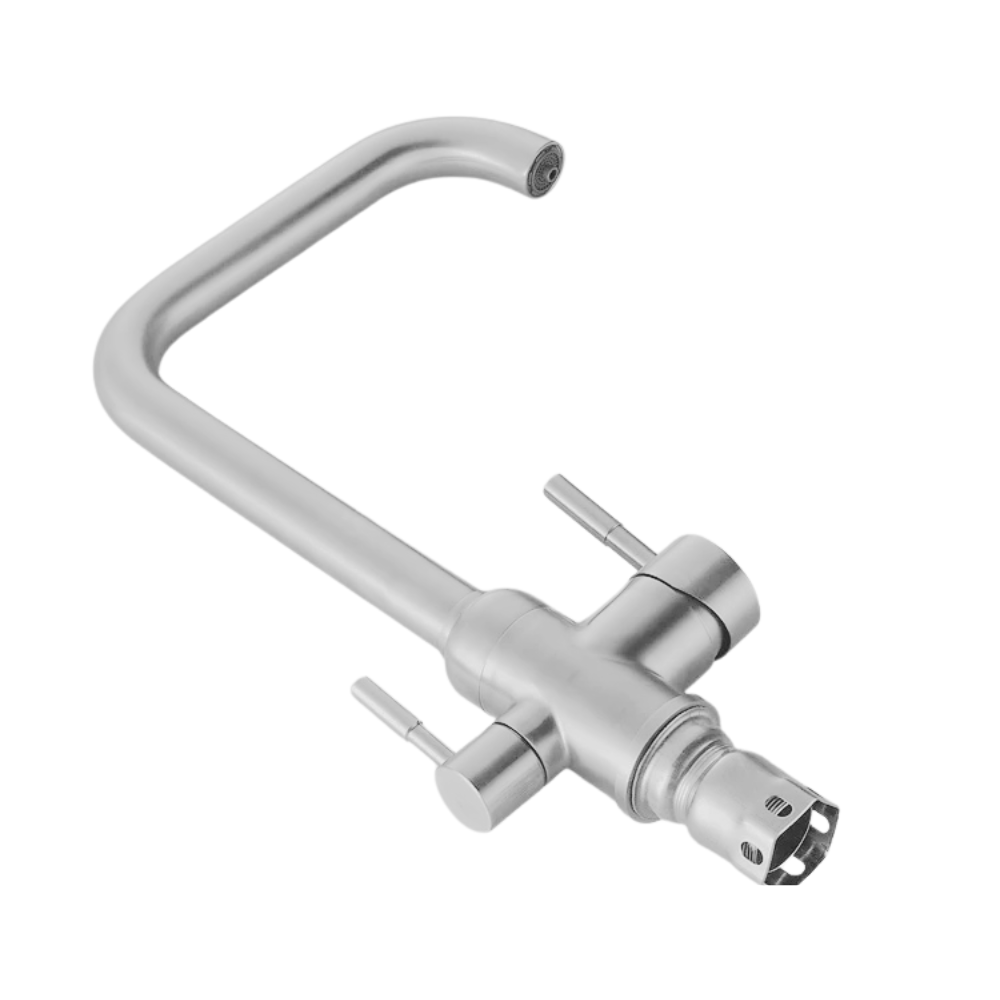 Baterie Bucătărie cu 3 Căi, pentru Apă Filtrată, Crom, Finisaj Lucios, Pipă Pivotantă, Înălțime 360 mm Aquator - imagine 3