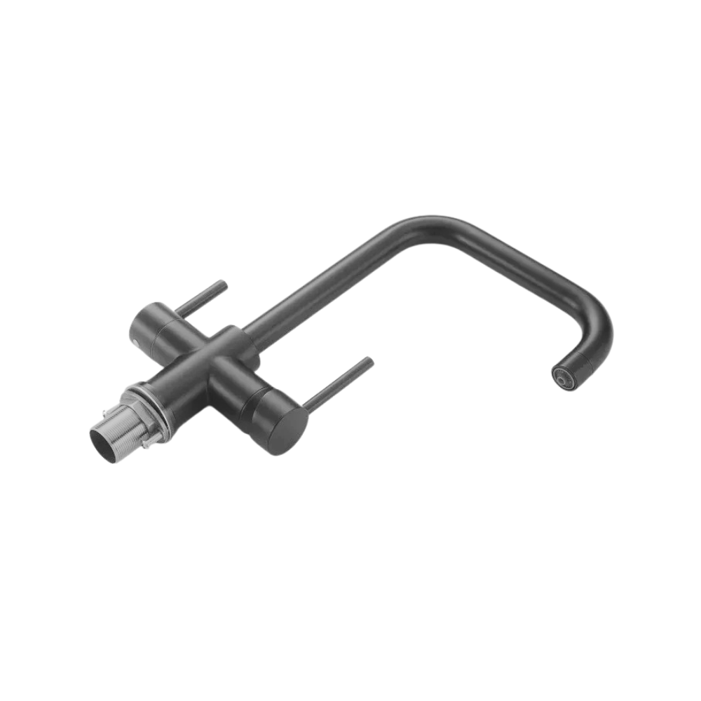 Baterie Bucătărie cu 3 Căi, pentru Apă Filtrată, Gri, Finisaj Lucios, Pipă Pivotantă, Înălțime 360 mm Aquator - imagine 3