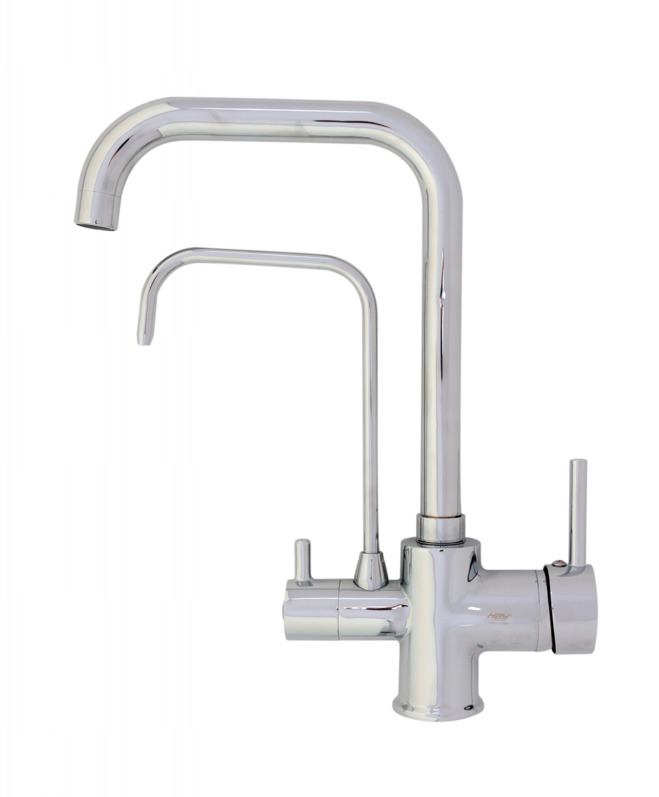 Baterie bucătărie cu 3 căi pentru filtru de purificare, argintiu nichelat Aquator