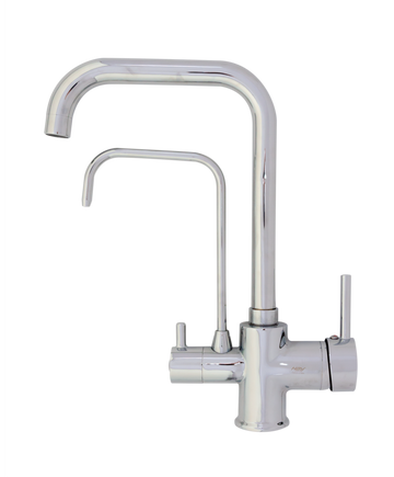 Baterie bucătărie cu 3 căi pentru filtru de purificare, argintiu nichelat Aquator