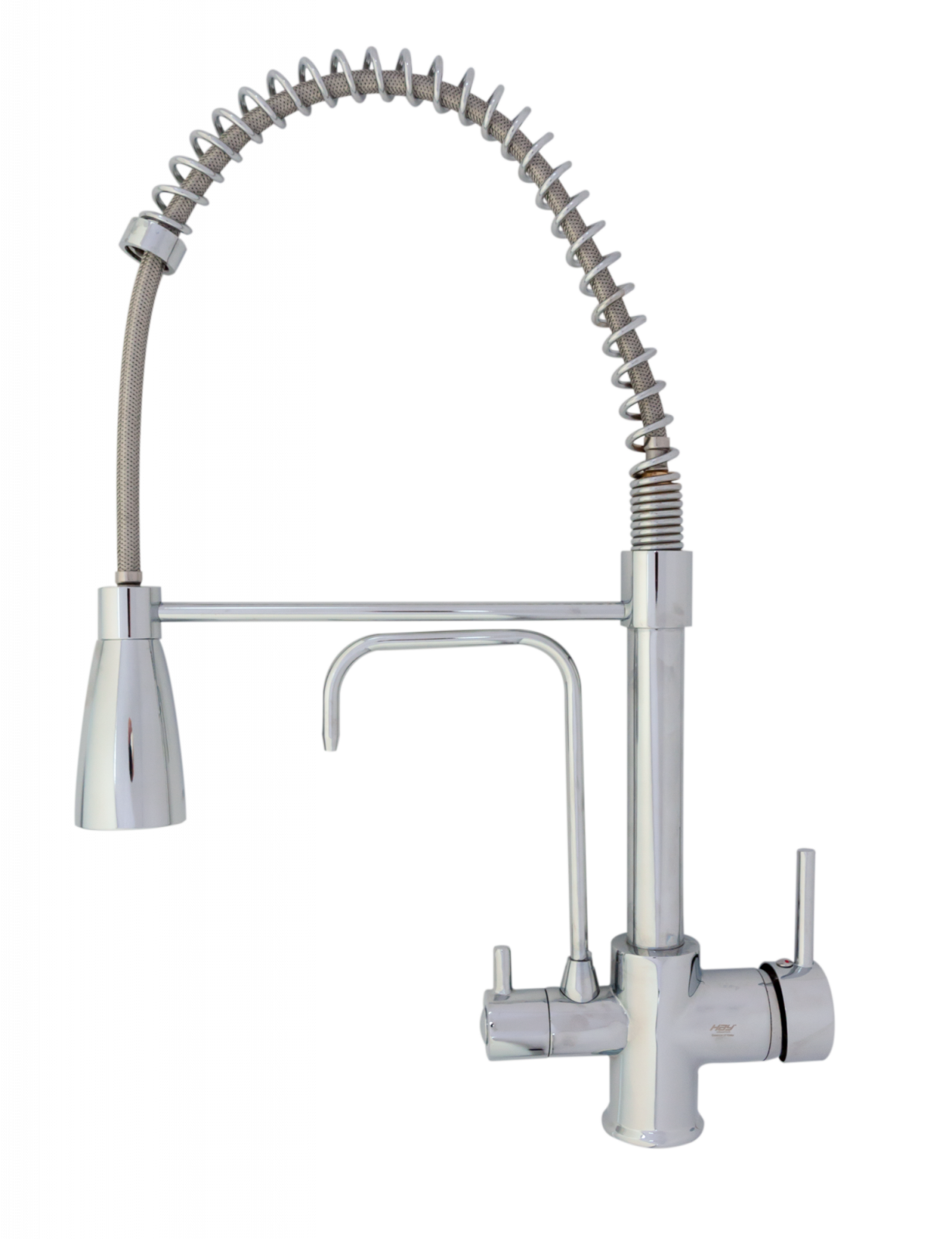 Baterie bucătărie cu 3 căi pentru filtru de purificare, argintiu nichelat Aquator - imagine 2