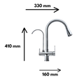 Baterie bucătărie cu 3 căi pentru filtru de purificare, argintiu nichelat Aquaphor PT-2-CHROME( Aquator 1220) - imagine 2