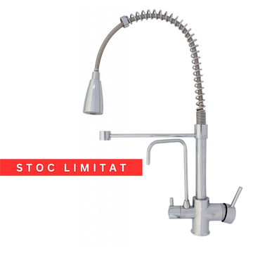 Baterie bucătărie cu 3 căi pentru filtru de purificare, argintiu nichelat Aquator