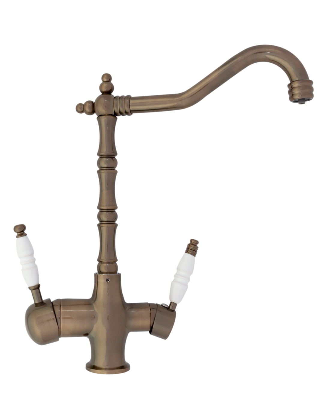 Baterie bucătărie cu 3 căi pentru filtru de purificare, bronz Aquaphor Aquator