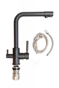 Baterie Bucătărie cu 3 Căi, pentru Apă Filtrată, Neagră, Finisaj Mat, Pipă Pivotantă, Înălțime 330mm Aquaphor Aquator - imagine 2