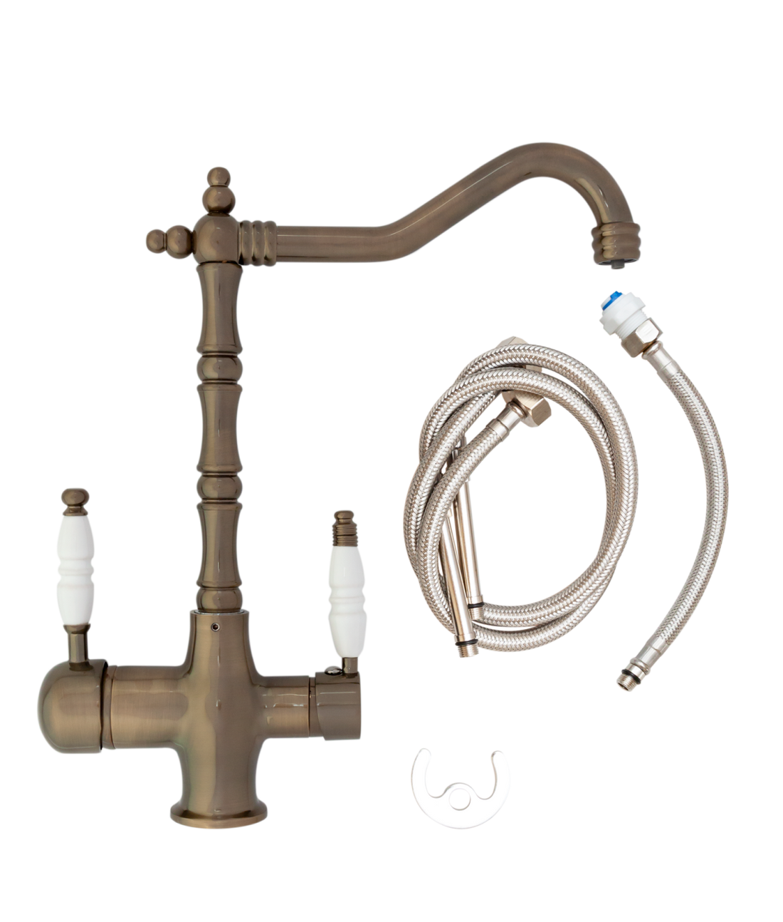 Baterie bucătărie cu 3 căi pentru filtru de purificare, bronz Aquaphor Aquator