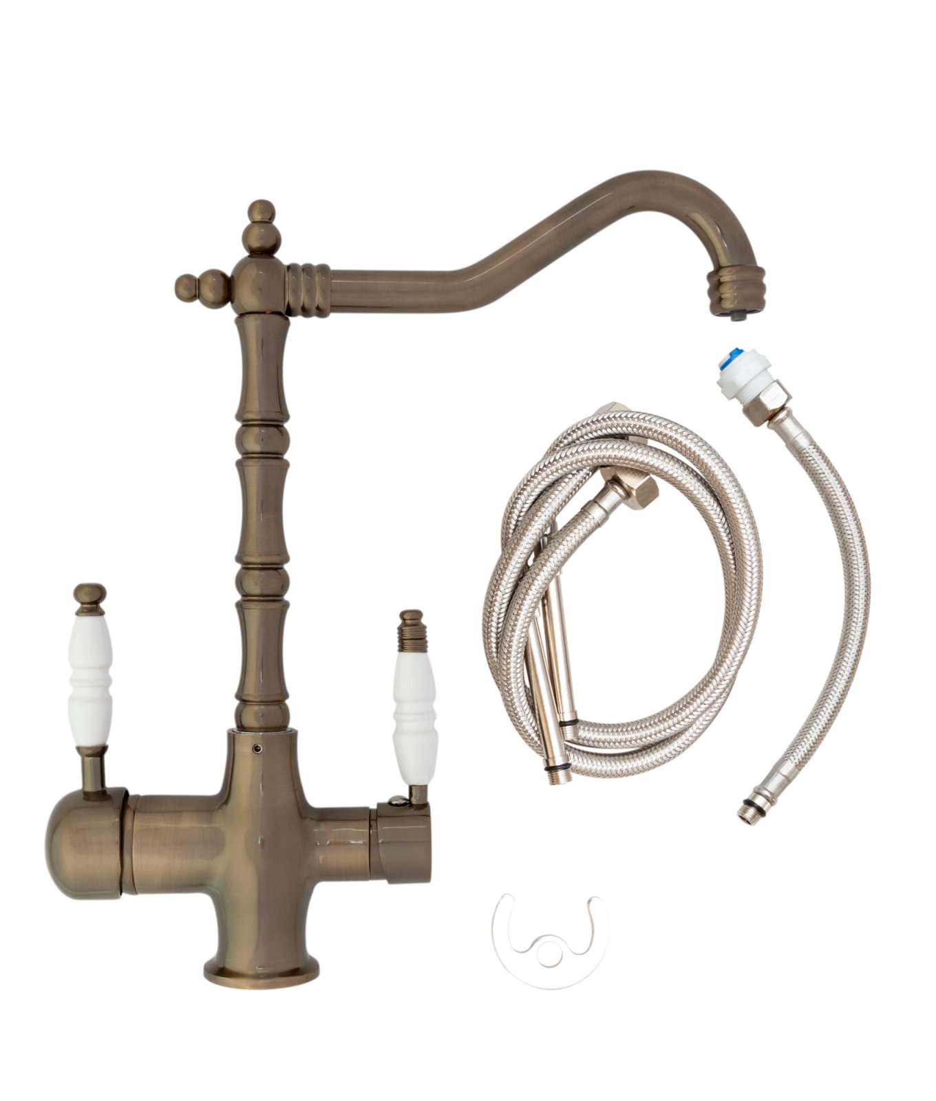 Baterie bucătărie cu 3 căi pentru filtru de purificare, bronz Aquaphor Aquator - imagine 2