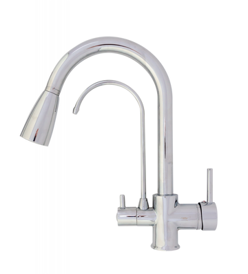 Baterie bucătărie cu 3 căi pentru filtru de purificare, crom Aquaphor Aquator 2007-CHROME