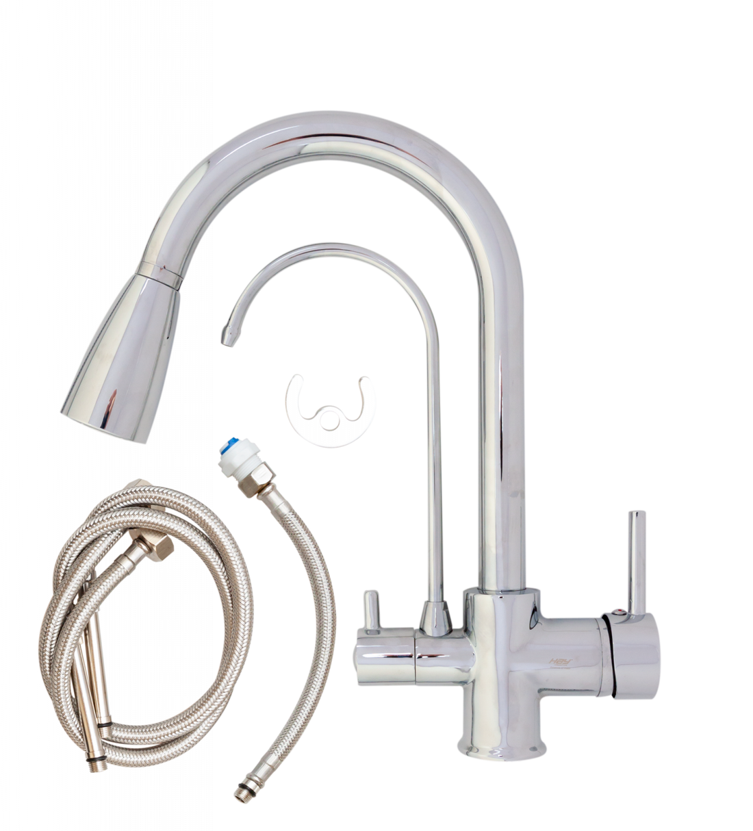 Baterie bucătărie cu 3 căi pentru filtru de purificare, crom Aquaphor Aquator 2007-CHROME