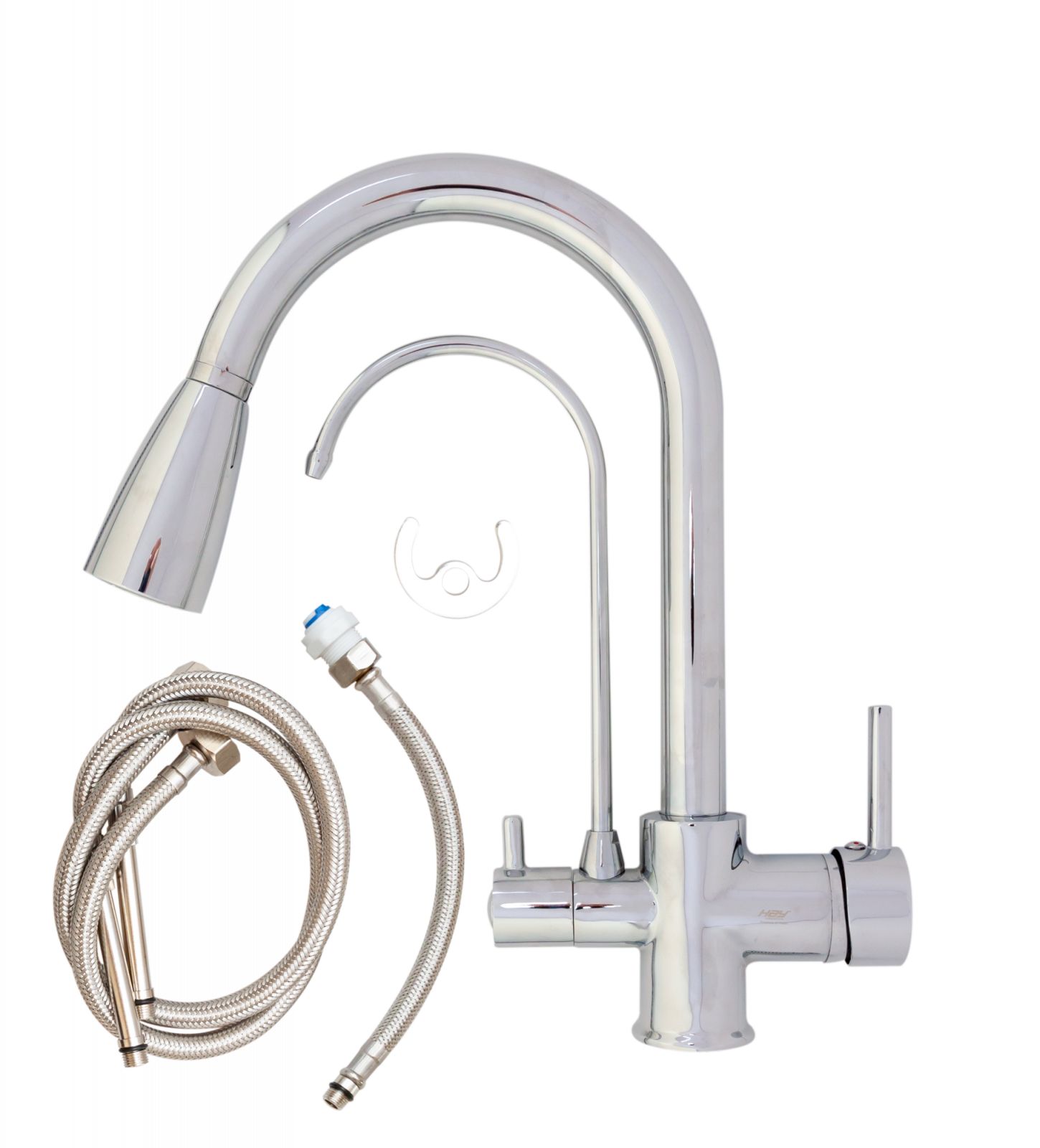 Baterie bucătărie cu 3 căi pentru filtru de purificare, crom Aquaphor Aquator 2007-CHROME - imagine 2