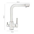 Baterie Bucătărie cu 3 Căi, pentru Apă Filtrată, Crom, Finisaj Lucios, Pipă Pivotantă, Înălțime 330mm Aquaphor Aquator - imagine 5