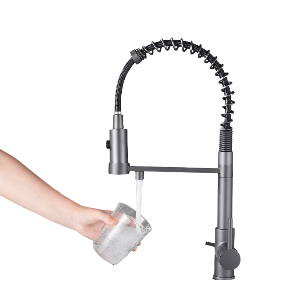 Baterie bucătărie cu 3 căi pentru filtru de purificare, Grey Aquator