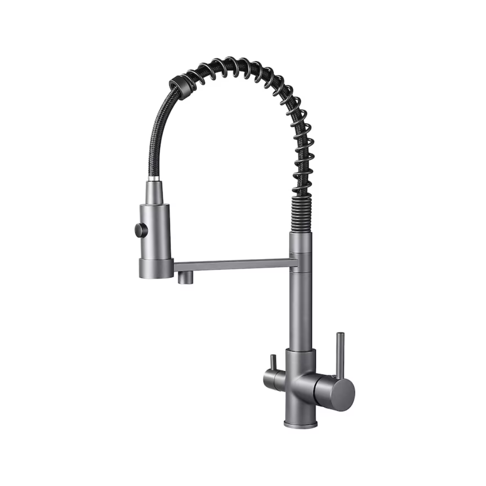 Baterie bucătărie cu 3 căi pentru filtru de purificare, Grey Aquator