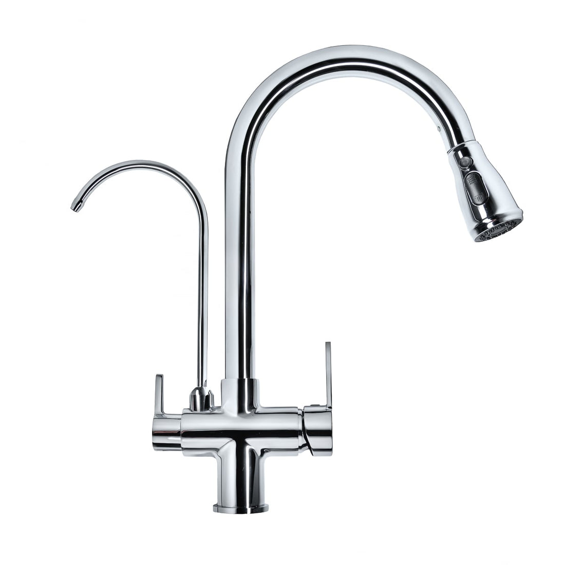 Baterie bucătărie cu 3 căi pentru filtru de purificare, crom Aquator