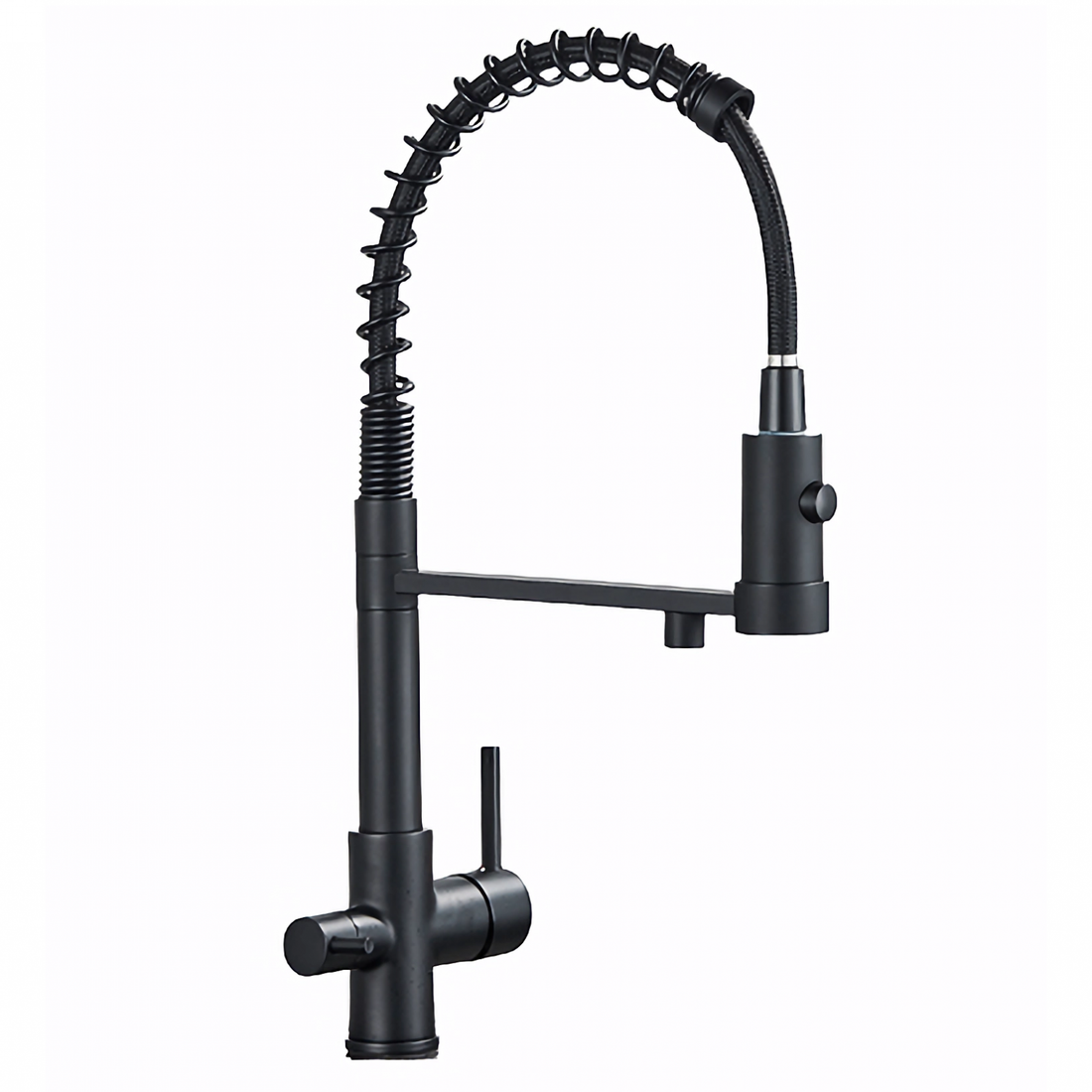 Baterie bucătărie cu 3 căi pentru filtru de purificare, neagră Aquator