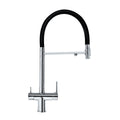 Baterie Bucătărie cu 3 Căi, pentru Apă Filtrată, Crom, Finisaj Lucios, Pipă Pivotantă, Înălțime 540mm Aquaphor Aquator