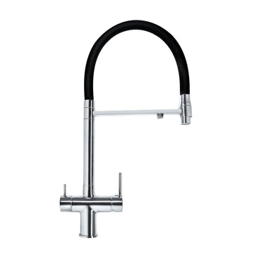 Baterie Bucătărie cu 3 Căi, pentru Apă Filtrată, Crom, Finisaj Lucios, Pipă Pivotantă, Înălțime 540mm Aquaphor Aquator