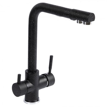 Baterie bucătărie cu 3 căi pentru filtru de purificare, neagră mat cu puncte mici Aquaphor Aquator