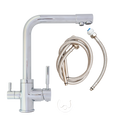 Baterie Bucătărie cu 3 Căi, pentru Apă Filtrată, Crom, Finisaj Lucios, Pipă Pivotantă, Înălțime 330mm Aquaphor Aquator - imagine 2