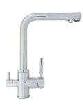 Baterie Bucătărie cu 3 Căi, pentru Apă Filtrată, Crom, Finisaj Lucios, Pipă Pivotantă, Înălțime 330mm Aquaphor Aquator