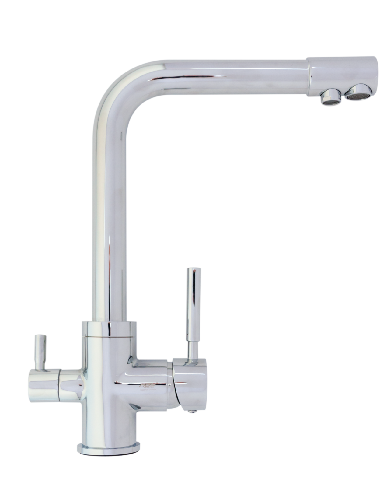 Baterie Bucătărie cu 3 Căi, pentru Apă Filtrată, Crom, Finisaj Lucios, Pipă Pivotantă, Înălțime 330mm Aquaphor Aquator