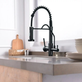 Baterie bucătărie cu 3 căi pentru filtru de purificare, neagră, cu arc Aquator - imagine 4