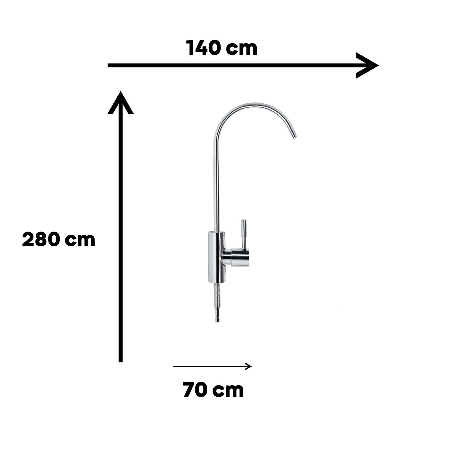 Baterie chiuveta bucătărie pentru apa filtrată - monocomanda Crom Aquator - imagine 2
