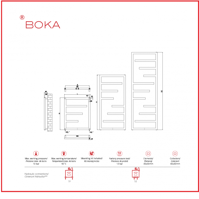 Calorifer Boka  + Kit Mat Oyster White Mat (disponibil pe baza de comanda la furnizor)
