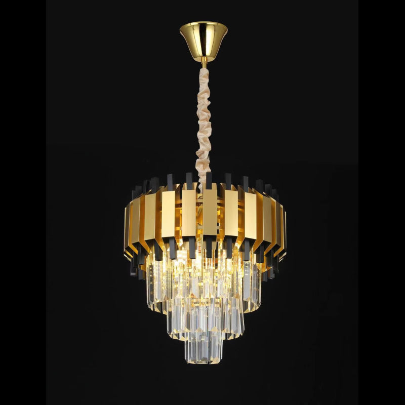 Candelabru Auriu Cristal Moderna 4xE14 D300mm