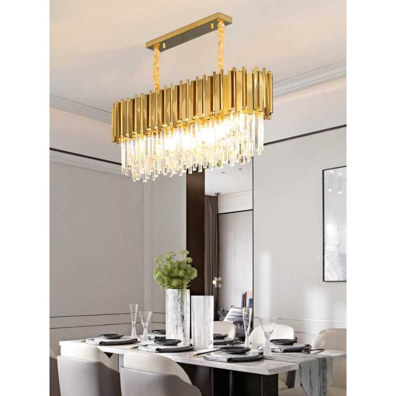 Candelabru de cristal pe lan? GOLD 10xE14/40W/230V