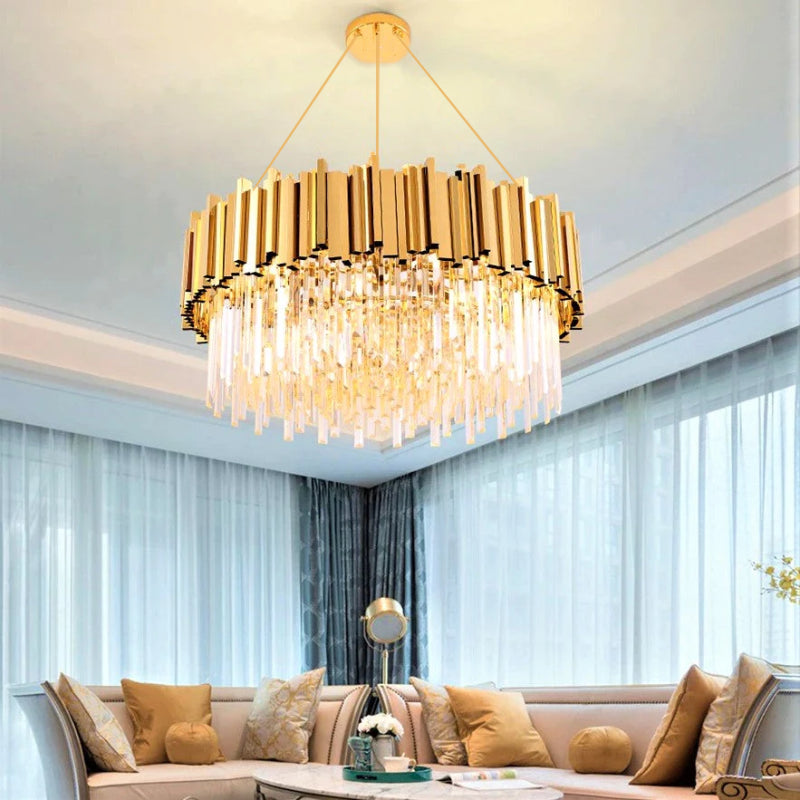 Candelabru de cristal pe lan? GOLD 12xE14/40W/230V